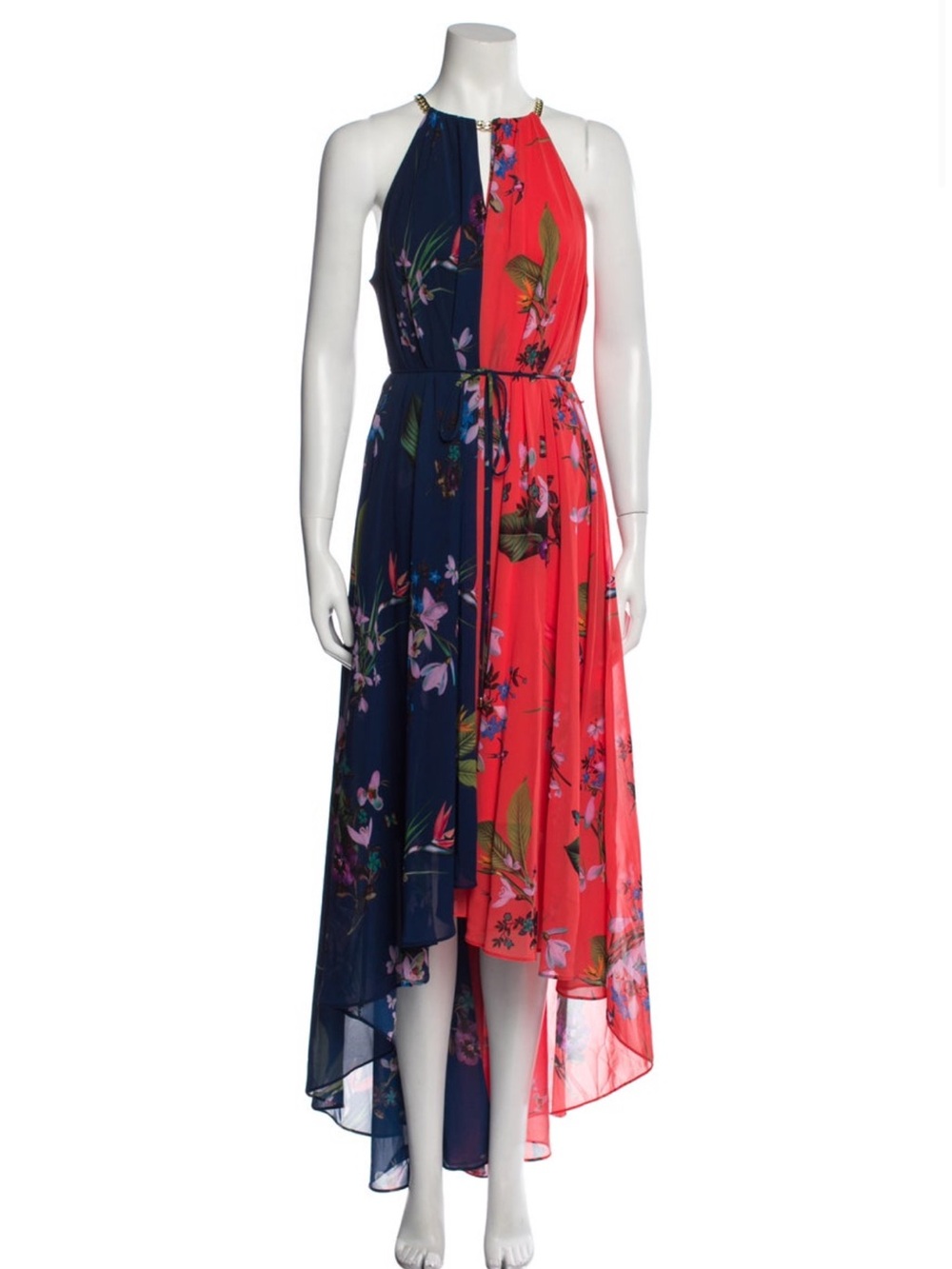 Ted Baker Orange Floral One-Shoulder Dress